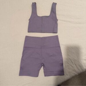 Purple Set Active Bra and Short Set